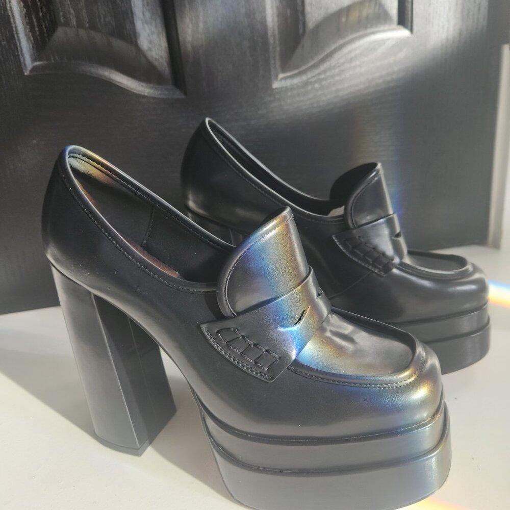 Chunky Schoolgirl Platform Heels Loafers Size 9.5